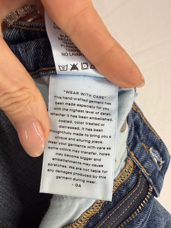 Good American Good Barrel Relaxed High Rise Wide Tapered Denim Jeans 4 27w/32L - Picture 17 of 17